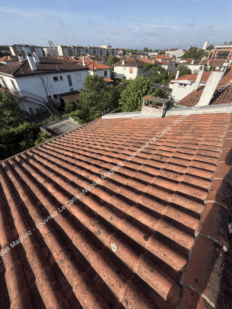 Toiture urbaine avec tuiles traditionnelles